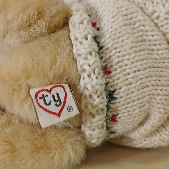 Vintage 1987 Ty Christmas bear with sweater - 11 inches long - Picture 3 of 5